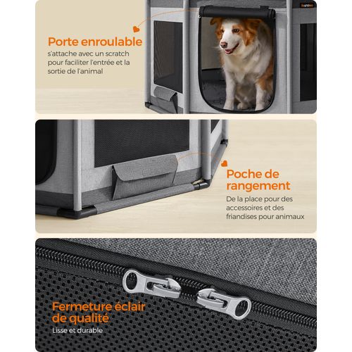 Parc Pour Chien En Tissu Oxford, Clôture Octogonale, Enclos, Taille L, 112 X 112 X 62 Cm