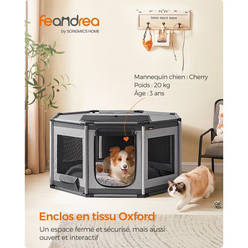 Parc Pour Chien En Tissu Oxford, Clôture Octogonale, Enclos, Taille L, 112 X 112 X 62 Cm