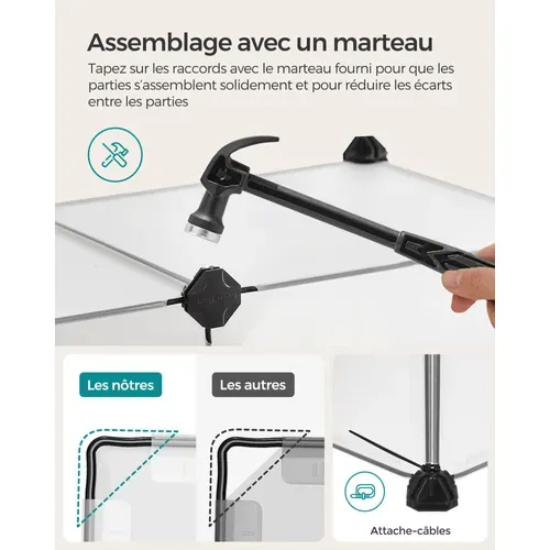 Parc Enclos, Cage, Clôture, Avec Plancher, Intérieur, Modulable, En Plastique, Blanc