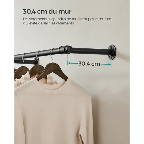 Présentoir Suspendu Chromé – Tringle Spirale Pour Magasin Ou Dressing