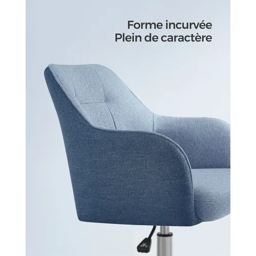 Chaise Dactylo Confortable, Siège Ergonomique, Réglable En Hauteur - Bleu