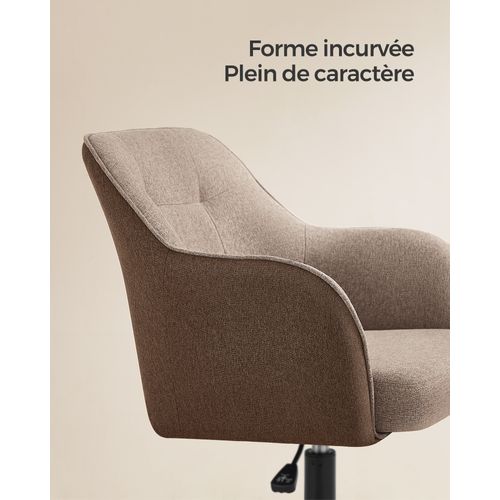 Chaise Dactylo, Réglable En Hauteur, Capacité De Charge 110 Kg, Marron