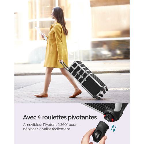 Valise De Maquillage Professionnel 4-en-1, Mallette Cosmétique, XXL, 34 X 24 X 79,3 Cm, Noir