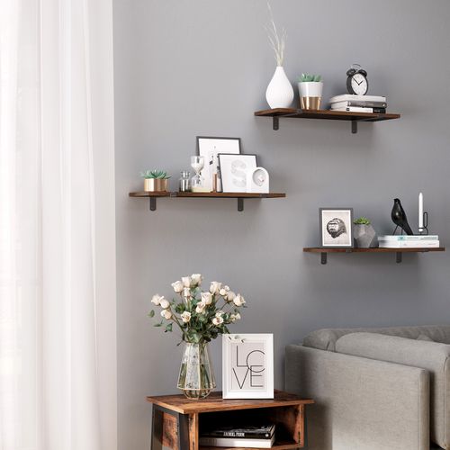 Lot De 2 Étagères Murales, Décoratives, Style Rétro, Charge Max. 15 Kg/étagère
