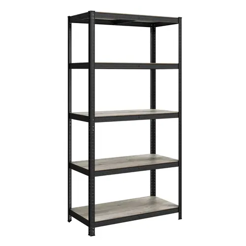 Étagère De Rangement à 5 Niveaux, 50 X 100 X 200 Cm, Capacité 600 Kg, Grège Et Noir