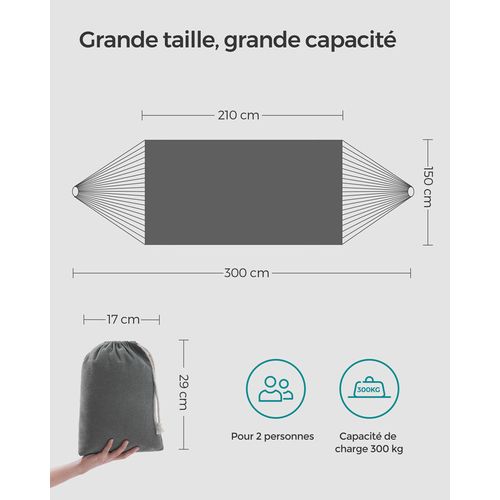 Double Hamac, Avec Sac De Transport, Sangles De Fixation Et Mousquetons