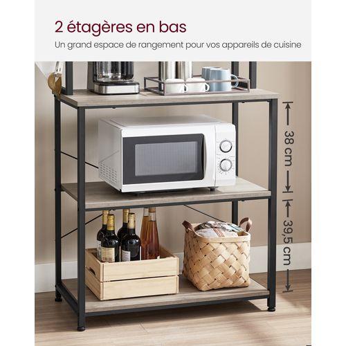 Étagère De Cuisine, 6 Étagères, Style Industriel, 40 X 80 X 1