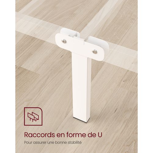 Lit 160 X 200 Cm, Structure De Lit En Métal, Montage Facile, Blanc