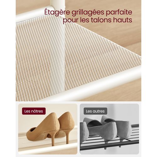 Vestiaire, Avec 9 Crochets Amovibles, Banc, Étagère, 30 X 85 X 180,5 Cm, Couleur Chêne Et Blanc