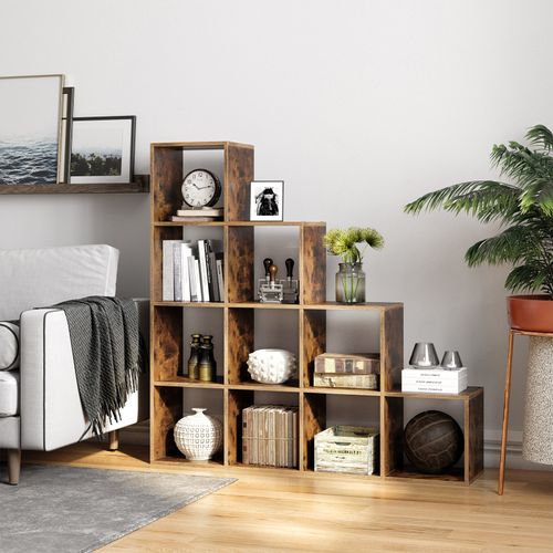 Bibliothèque, étagère Escalier, Cloison Séparateur, Meuble De Rangement, 10 Compartiments