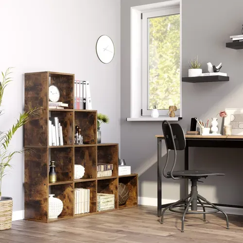 Bibliothèque, étagère Escalier, Cloison Séparateur, Meuble De Rangement, 10 Compartiments