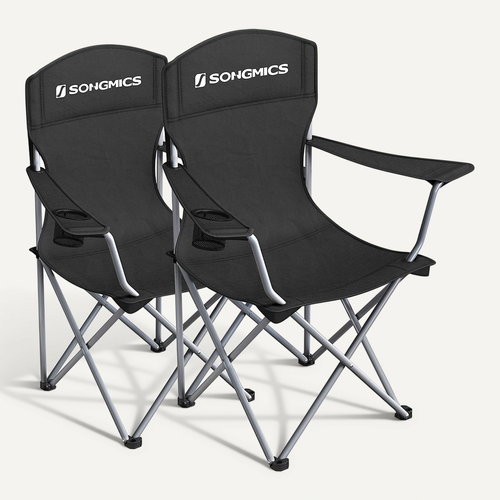 Lot De 2 Chaises De Camping, Confortable, Structure Robuste, Charge Max De 150 Kg