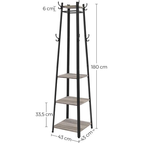 Porte-manteaux, Portant à Vêtements, Cadre En Acier, Style Industriel, Grège