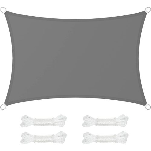 Voile D'ombrage 2 X 3 M, Cordes De 2 M, Gris Anthracite