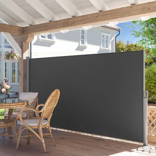 200 X 400 Cm (h X L), Store Latéral Pour Balcon Et Terrasse, Brise-vue Gris Foncé