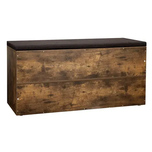 Banc à Chaussures 10 Compartiments, Avec Coussin, 104 X 30 X 48 Cm, Style Industriel
