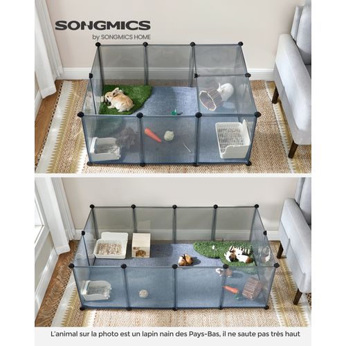 Enclos Pour Petits Animaux, Cage Pour Cochon D’inde, Hamster, Lapin, Rongeur,   Gris