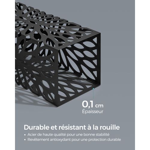 Porte-parapluies, Carré, En Acier, Avec Réceptacle D’eau Amovible, 4 Crochets, Noir