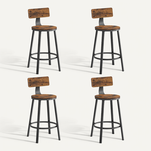 Chaises De Bar, Tabourets Hauts, Siège De 62,5 Cm De Haut, Marron ,lot De 4