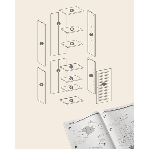 Meuble De Salle De Bain Haut, 3 Compartiments 1 Porte, Blanc Nuage