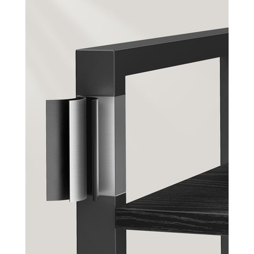 Bibliothèque à 5 Niveaux, Cadre En Acier, 30 X 66 X 153 Cm, Style Industriel, Noir Boisé