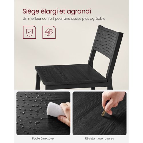 Tabourets De Bar, Lot De 4, Sièges Cuisine, Style Industriel, Gris Anthracite Et Noir