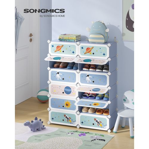 SWANEW Armoire Meuble De Rangement 12-Cubes Penderie Avec 2 Tringles De Suspension Pour Vetements Chaussures Jouets 84791854