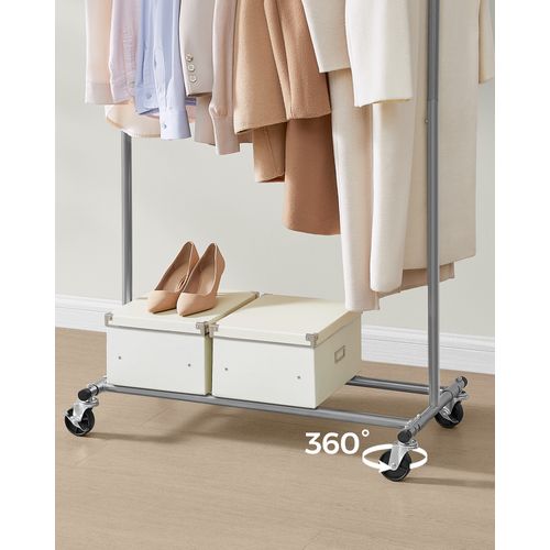 SONGMICS Porte-Manteau à Roulettes, Portant à Vêtements Extensible En