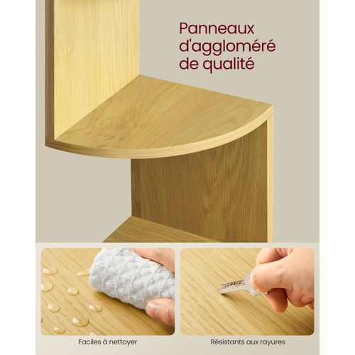 étagère D'angle Murale, étagère De Rangement à 5 Niveaux, étagère à Plantes, Couleur Chêne Naturel