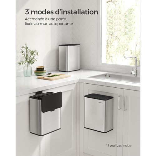 Poubelle À Compost Pour Cuisine – 9 L – Poubelle De Comptoir Ou Sous L