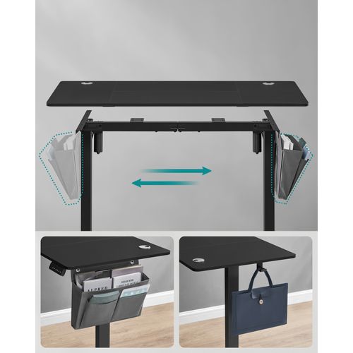 Bureau électrique Assis-debout, Bureau Réglable En Hauteur, 60 X 120 X (72-120) Cm, Noir D'encre