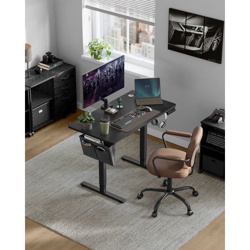 Bureau électrique Assis-debout, Bureau Réglable En Hauteur, 60 X 120 X (72-120) Cm, Noir D'encre