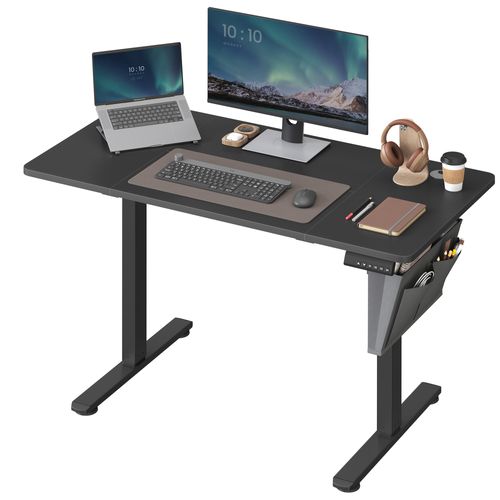 Bureau électrique Assis-debout, Bureau Réglable En Hauteur, 60 X 120 X (72-120) Cm, Noir D'encre