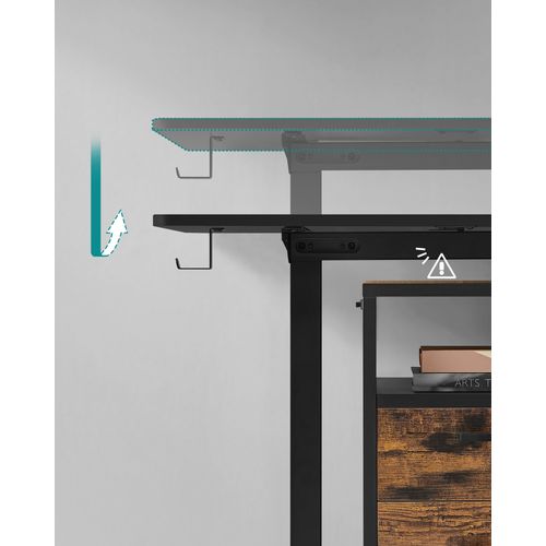 Bureau Électrique Assis-debout, Bureau Réglable En Hauteur, 60 X 140 X (72-120) Cm, Noir D'encre