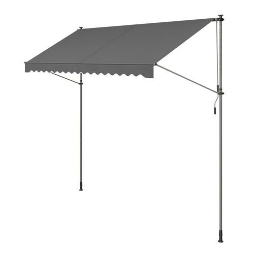 Store Banne Rétractable, Manuel, Réglable En Hauteur, Avec Manivelle, 350 X 120 Cm, Gris Anthracite