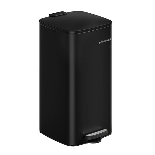Poubelle De Cuisine, Poubelle 30 L, Poubelle à Pédale En Acier, Avec Seau Intérieur, Noir D'encre