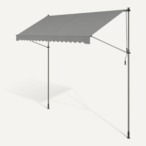 Store Banne Rétractable, Store Manuel, Réglable En Hauteur, Avec Manivelle, 350 X 120 Cm, Gris