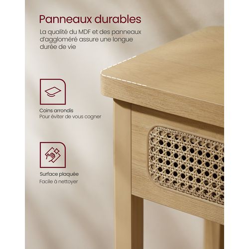 Table Console Pour Couloir, Table De Couloir Avec 2 Tiroirs, étagère Ouverte, Chêne Beige