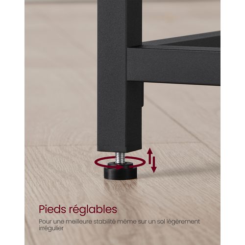 Bureau,  50 X 80 X 75 Cm, Style Industriel, Cadre En Métal, Noir