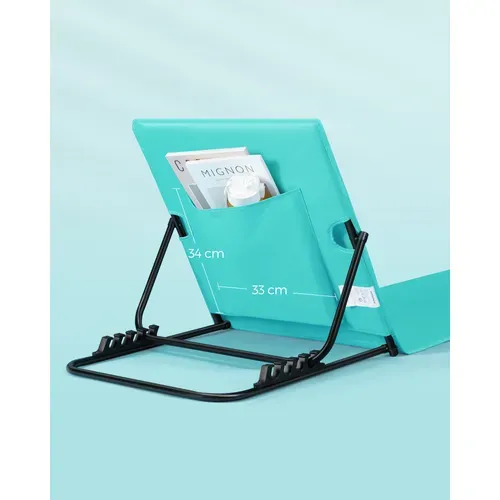 Lot De 2, Chaise Longue, Avec Appui-tête, Dossier Inclinable, Portable, Avec Bandoulières, Bleu Lac