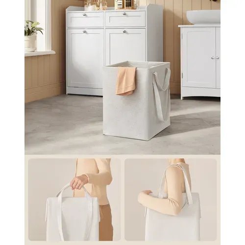 Meuble De Salle De Bain, 2 Tiroirs Et 2 Paniers à Linge, 40 X 78,9 X 80,2 Cm, Blanc Nuage