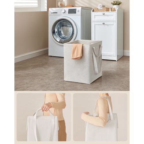 Meuble De Salle De Bain Haut, Panier à Linge, Blanc Nuage