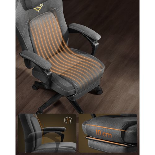 Chaise De Bureau Ergonomique Avec Repose-pieds, Gris Tourterelle
