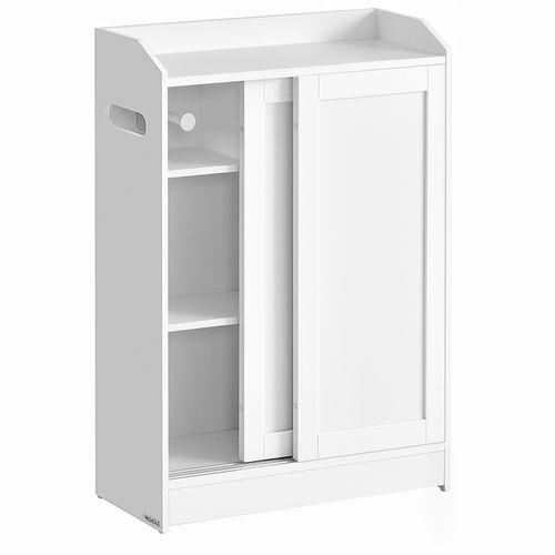 Meuble Wc, Portes Coulissantes, 20 X 60 X 80 Cm, Blanc Nuage