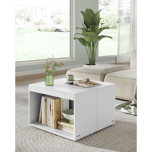 Lot De 3 Tables Basses VASAGLE - Modulables - Style Moderne Avec Étagère - Noir Boisé - Pour Salon