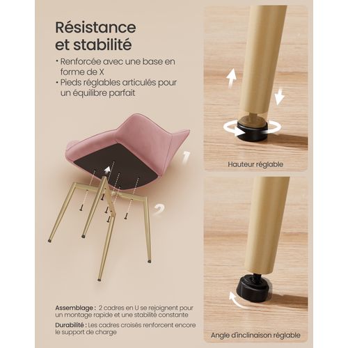 Chaise Salle à Manger, Lot De 2, Chaise De Cuisine, Fauteuil En Velours, Avec Accoudoirs