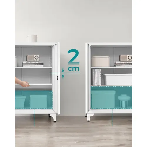Caisson De Bureau, 2 Portes, Verrouillable, En Acier, Noir D'encre