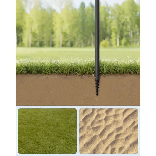 Parasol 160 Cm, Upf 50+, Inclinaison De 30° Des 2 Côtés, Hauteur Réglable, Petite Tablette, Bleu