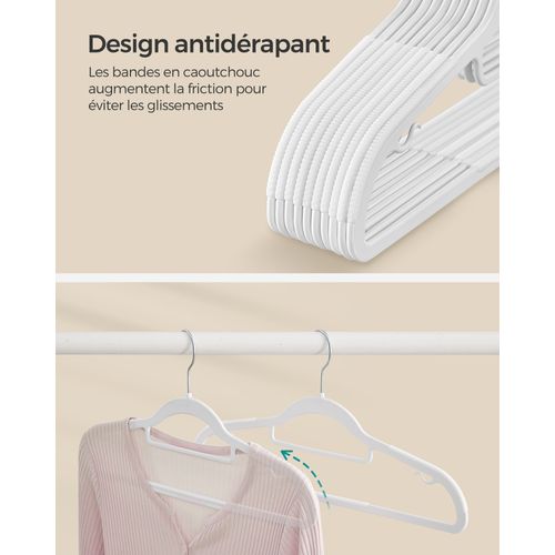 Cintre - THOMAS - Lot de 3 - Crochet tournant - Polypropylène - Fabrication française - Maison