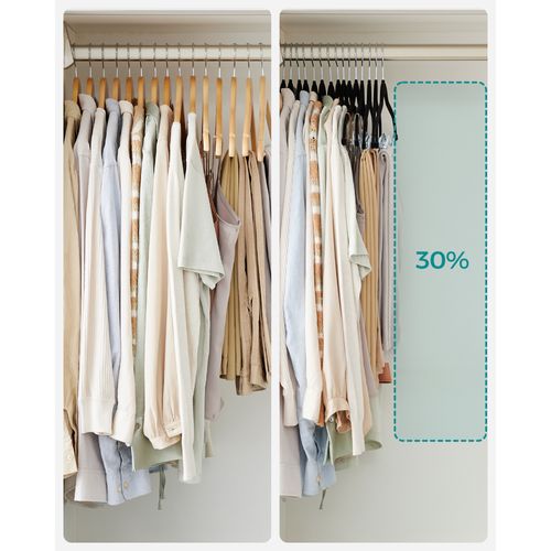 Cintres Pour Pantalons, Lot De 20, En Velours, Longueur 42,5 Cm, Avec Pinces Réglables, Noir